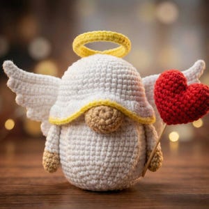 Angel Gnome Crochet Pattern, Valentine's Day Amigurumi (PDF Pattern)