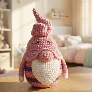 Patrón de crochet para el gnomo Piggy, juguete amigurumi (patrón PDF)