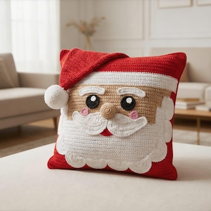 Santa Claus Crochet Pillow Pattern: Christmas Amigurumi (PDF)