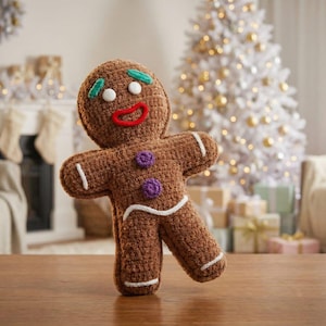 Patrón de muñeco de jengibre a crochet (Amigurumi navideño, crochet, tutorial fotográfico, archivo PDF)