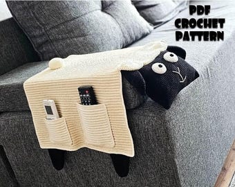 Hanging Armchair TV Caddy & Remote Control Holder Crochet Pattern (Couch Caddy, Photo tutorial PDF file)