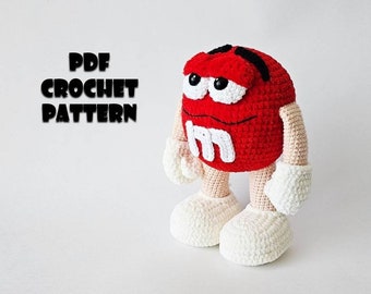 CROCHET PATTERN Red Candy (Red Candy Amigurumi, Crochet, Photo tutorial PDF file)