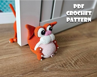 Crochet Cat Door stopper Pattern (DoorStopper Amigurumi, Crochet, Photo tutorial PDF file)