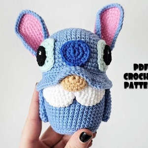 Blue Alien Monster Gnome, Crochet Gnome, Gnome amigurumi, Gnome Crocheting.