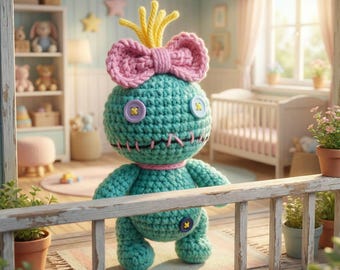 Scrump Doll Crochet Pattern, Blue Monster Amigurumi (PDF file)