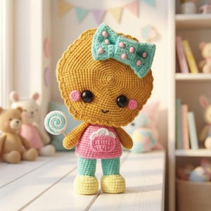 Patrón de Galleta a GANCHILLO (Amigurumi, Crochet, Tutorial fotográfico en archivo PDF)