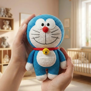 CROCHET PATTERN Blue Cat from Japan (tutorial PDF file)