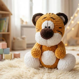 Crochet Tiger Toy Pattern, Amigurumi Tutorial (PDF)