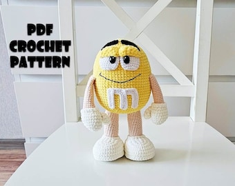 CROCHET PATTERN Yellow Candy (Yellow Candy Amigurumi, Crochet, Photo tutorial PDF file)
