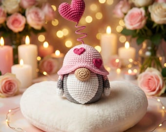 Valentine's Day Crochet Gnome Amigurumi Pattern (PDF)