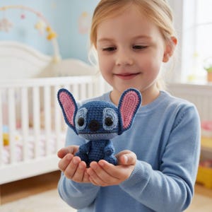 Mini Blue Alien Crochet Pattern PDF – Cute Amigurumi Monster 12cm, Cartoon Inspired Plush Toy, Kawaii Character Digital Download