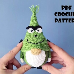 CROCHET PATTERN  Christmas Gnome, New Year&#39;s Gnome, Winter Gnome (Amigurumi, Crochet, Photo tutorial PDF file)