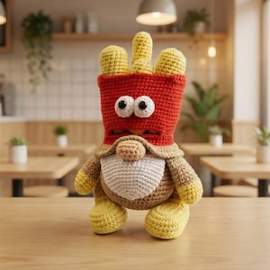 CROCHET PATTERN Gnome Fries Toy / Amigurumi tutorial PDF file