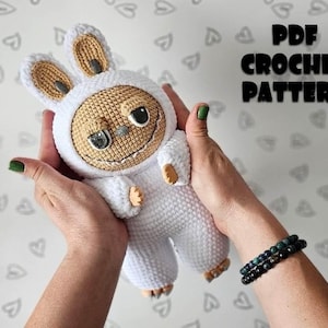 Crochet Labubu 27cm Pattern (Elf Labubu Amigurumi, Crochet, Photo tutorial PDF file)