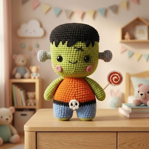 Modèle au crochet du monstre de Frankenstein - Amigurumi/Jouet au crochet - Fichier tutoriel PDF