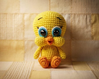 Haakpatroon voor een kanarie, vogelspeelgoed amigurumi (PDF-bestand)