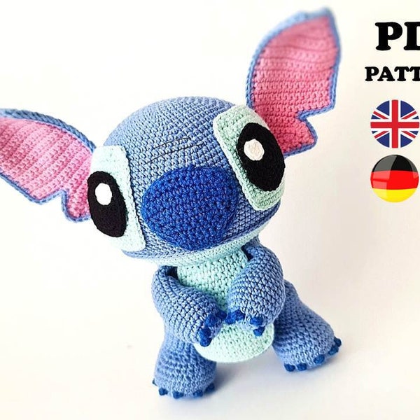 MOTIF AU CROCHET Monstre extraterrestre bleu (amigurumi, crochet, fichier PDF de tutoriel photo)