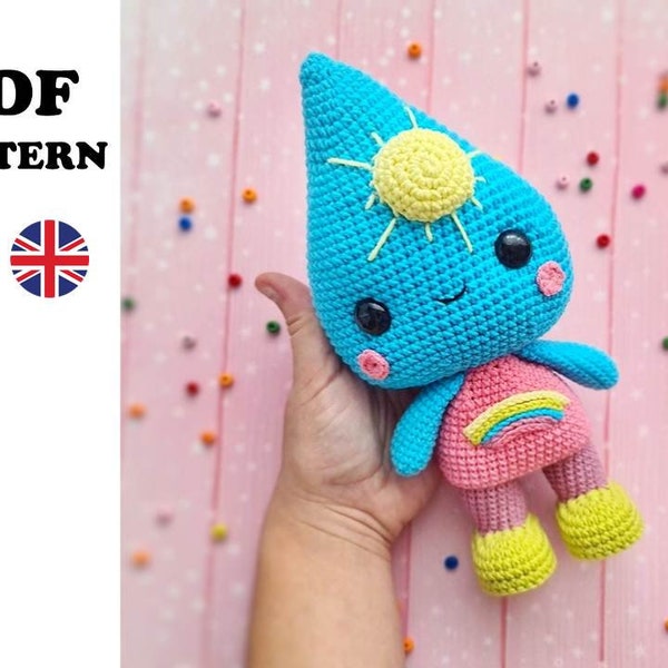 DROP/RAINBOW crochet pattern – amigurumi – crochet toy (tutorial PDF file)