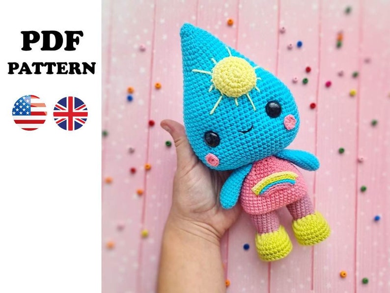 DROP/RAINBOW crochet pattern amigurumi crochet toy tutorial PDF file image 1