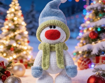 PATRÓN DE GANCHILLO Muñeco de nieve / Tutorial amigurumi Archivo PDF