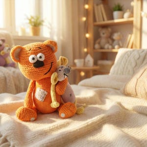 PATRÓN DE GANCHILLO Juguete de Gato y Ratón / Tutorial amigurumi Archivo PDF