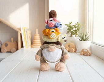 CROCHET PATTERN Gnome Pyramid Toy / Amigurumi tutorial PDF file