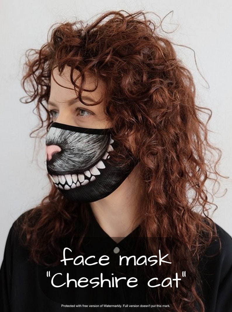 Cheshire cat face mask for adults and kids / Cheshire cat Etsy