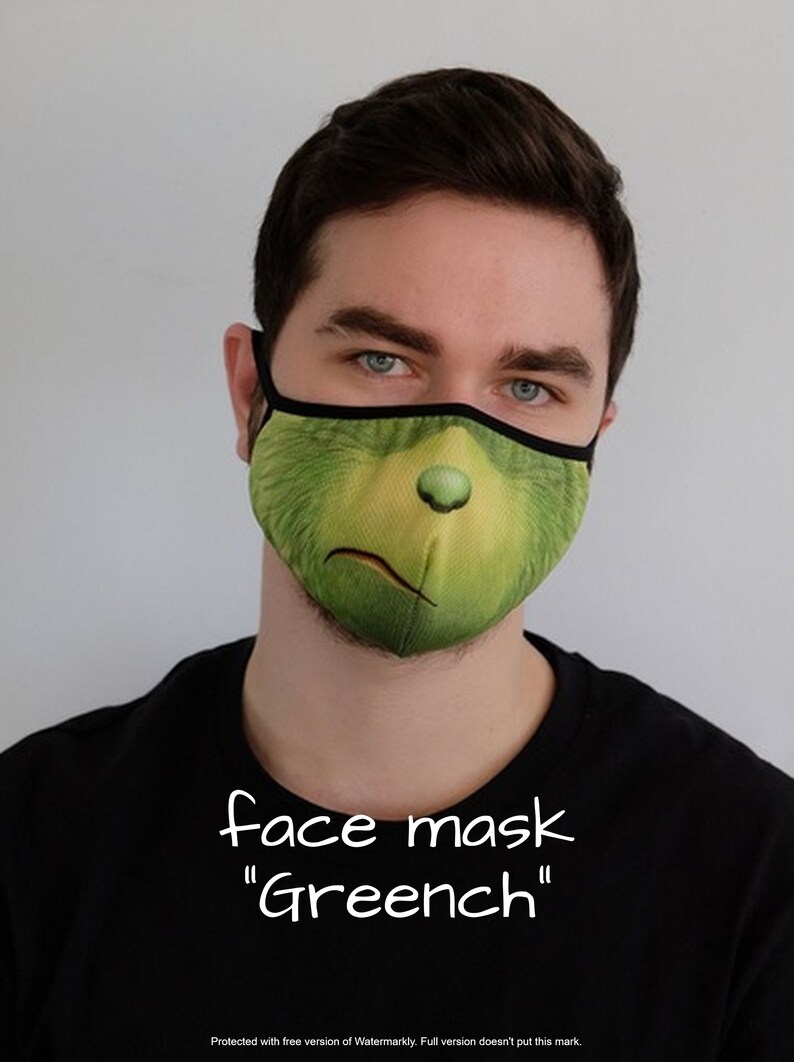 Grinch face mask / Grinch / Grinch print mask / Mask for | Etsy