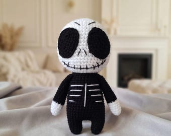 Crochet Skeleton and Pumpkin Pattern – Halloween Amigurumi (PDF File)