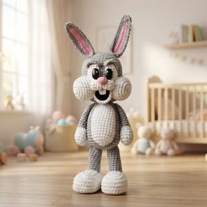 Hase Amigurumi Häkelanleitung, 21 cm Plüschtier (PDF-Datei)