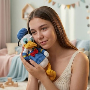 Duck Crochet Pattern PDF – Amigurumi Duck Toy, Cartoon Bird Crochet Pattern, Large Amigurumi Doll 31 cm