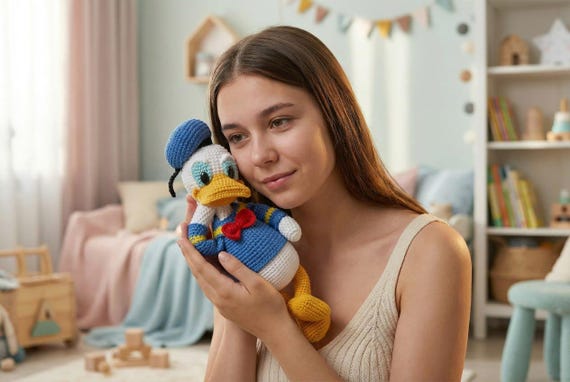 Duck Crochet Pattern PDF – Amigurumi Duck Toy, Cartoon Bird Crochet Pattern, Large Amigurumi Doll 31 cm
