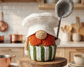 Crochet Chef Gnome Amigurumi Pattern (PDF)