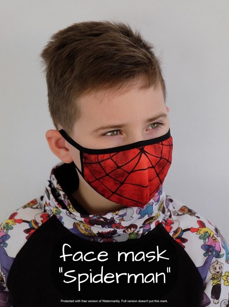 Spiderman face mask for adults and kids / Spider man face mask Etsy
