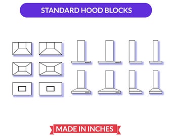 Autocad 2D Blocks Collection | Standard Hood Blocks | Interior Design & Architecture Package