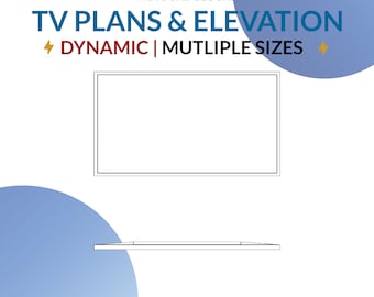 Autocad Dynamic Block / Standard Tv Blocks - Plan & Elevation / Para Diseñadores de Interiores