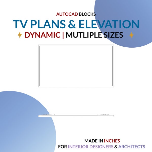 Autocad Dynamic Block | Standard Tv Blocks - Plan & Elevation | For Interior Designers