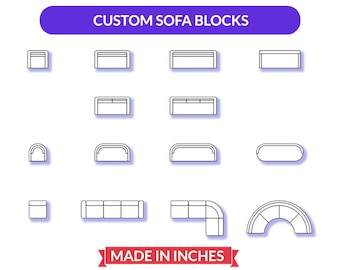 Autocad 2D Blocks | Custom Sofa Blocks | Plan View