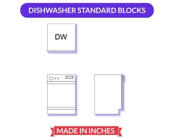 Autocad 2D Blocks Collection | Autocad Standard Dishwasher Block