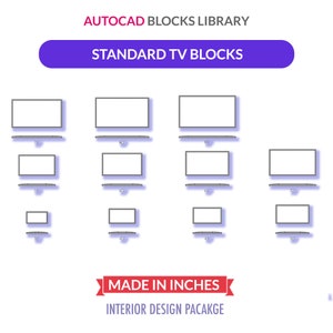 Autocad 2D Blocks | Standard TV Blocks | Plans & Elevations