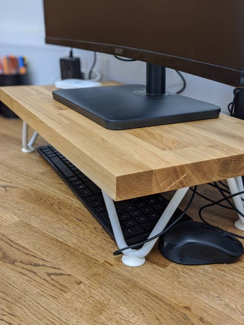 Monitor stand / Oak / Rustic / Bespoke Etsy