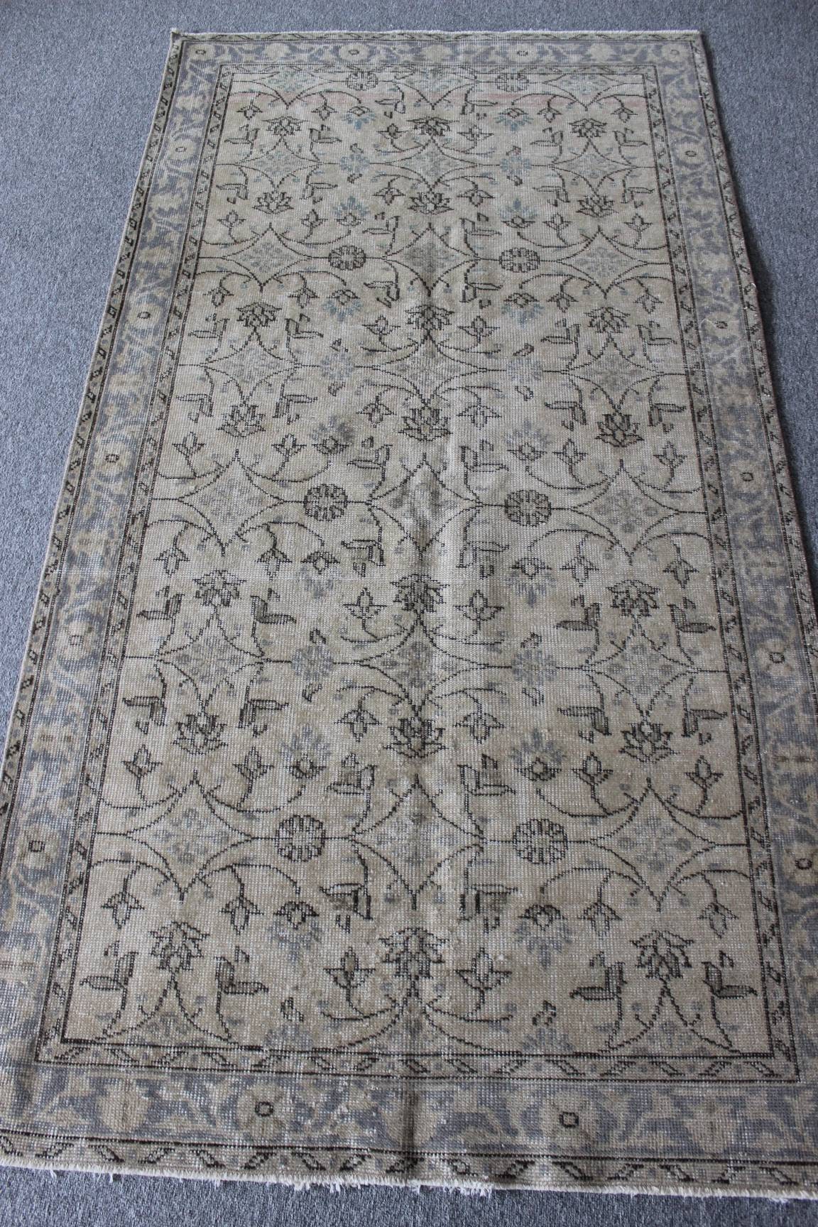 M474vo Turkish,oushak,handmade,distressed,vintage Rug.213