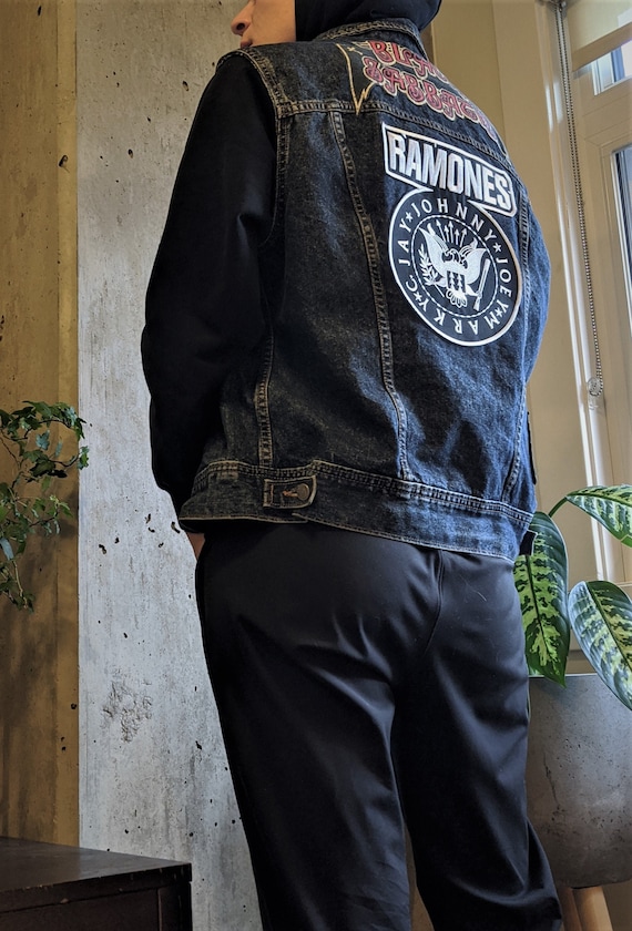 Patched Denim Vest