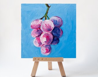 Quadro Artistico Con Cornice Barocca - Dipinto A Olio Stile Fiori E Uva, 70x90 Cm, Made In Italy - Foto 3