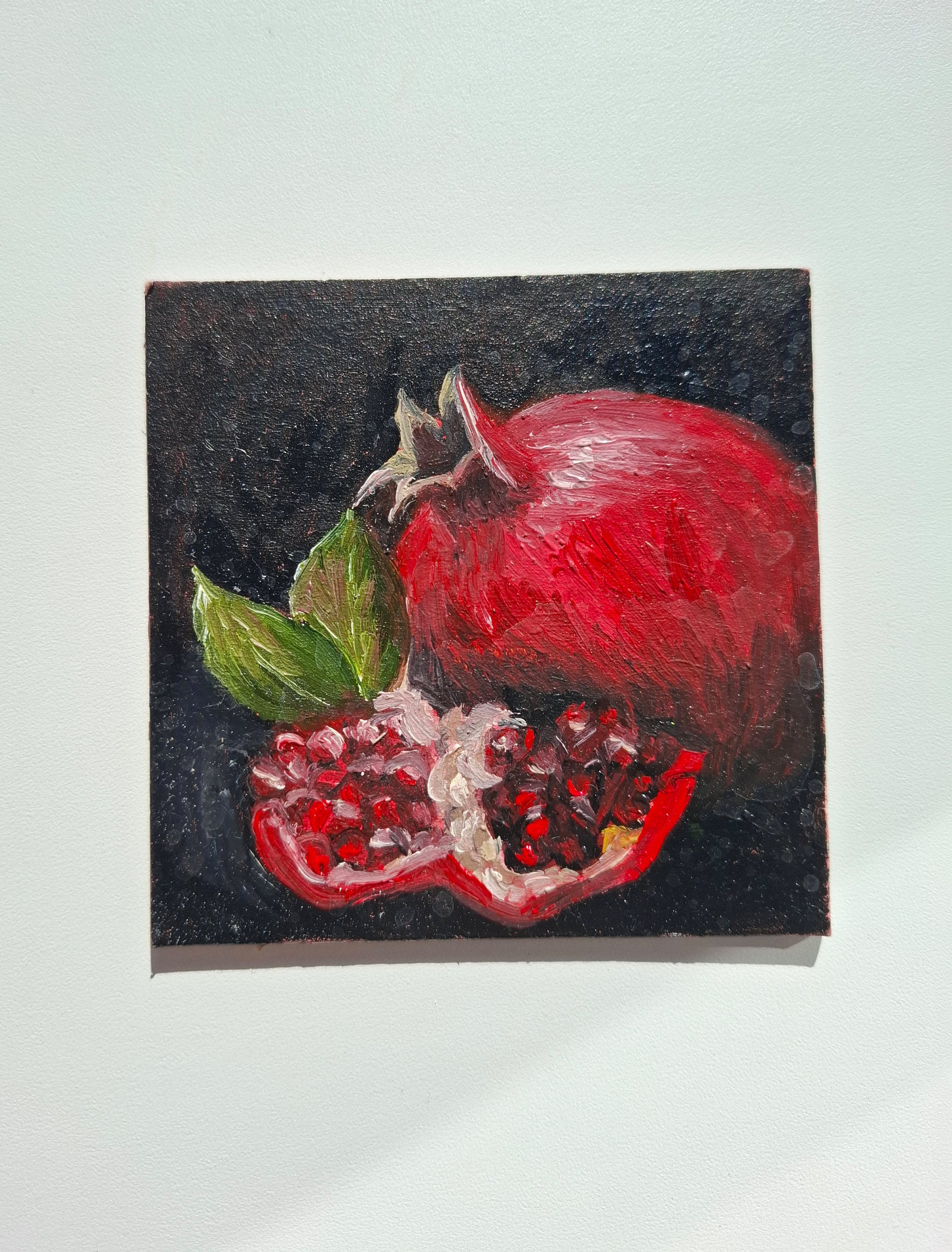 オリジナルのザクロの油絵：4x4 - Etsy 日本