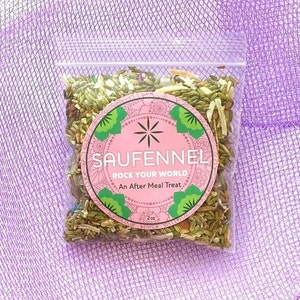 Rock Your World 2 oz. Grab n Go Bag Fennel Seed Snack Mix Saunf Mukhwas Rock Candy Almonds Coconut Sesame Natural Digestive Gut Health Halal