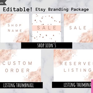 Etsy shop banner template, Editable Etsy banner, Small business branding package, Branding and logo, Etsy branding package, Diy shop design image 4