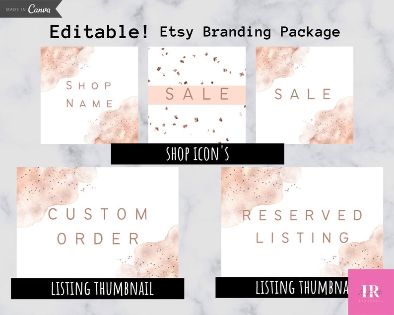 Etsy shop banner template, Editable Etsy banner, Small business branding package, Branding and logo, Etsy branding package, Diy shop design image 4