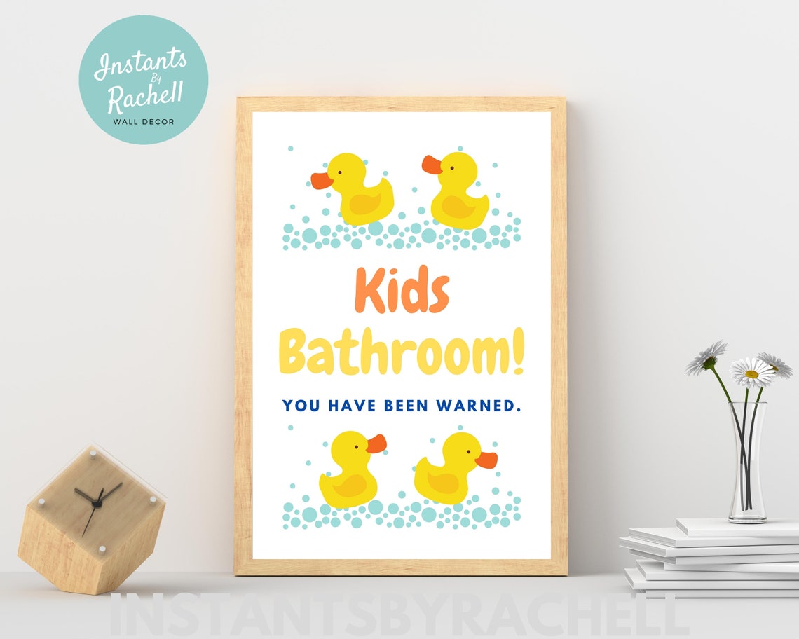 Kids bathroom sign Funny Toilet art Printable Wall Art | Etsy