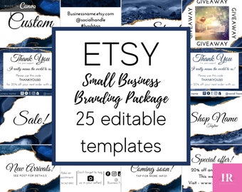 Small business branding kit, Etsy business branding bundle, Instagram highlight covers, social media marketing templates, Facebook cover